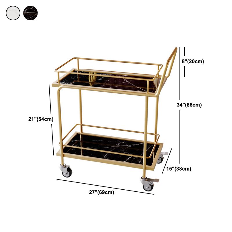 33.86"H Rolling Modern Prep Table Rectangular Metal Prep Table for Home Use
