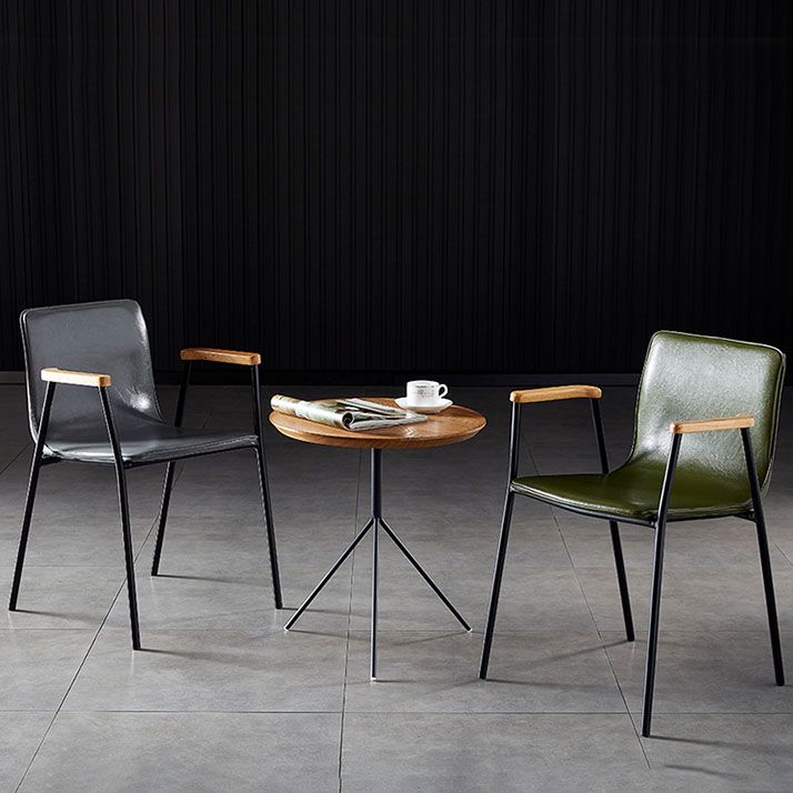 El respaldo sólido que cena el hogar de cuero de las sillas del brazo cena los sillones con las piernas del metal
