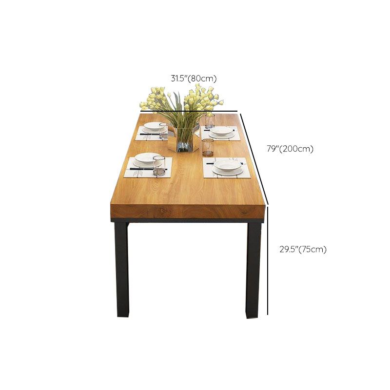 Modern 1/5 Pieces Dining Set Rectangle Wood Dining Table for Fast Food Restaurant