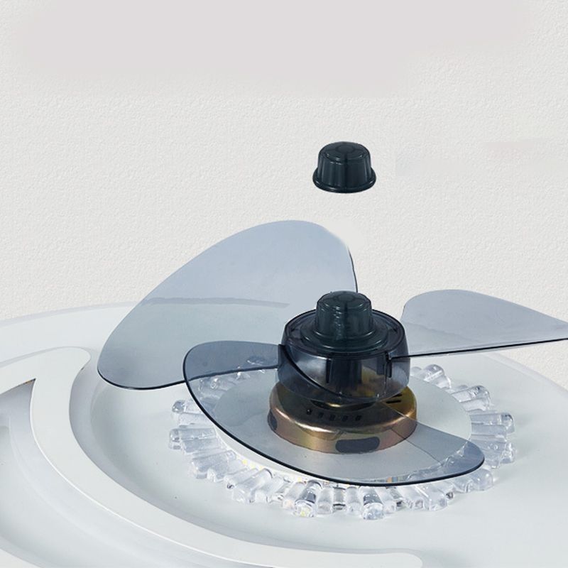 Schlafzimmer LED -Lüfterlampenlampe minimalistische weiße Halbflush -Licht mit kreisförmiger Acrylschatten