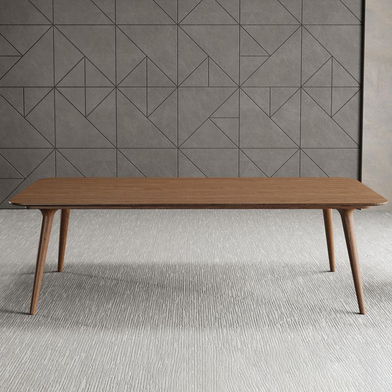 Pine Wood Top Dining Table Traditional Luxury Rectangle Table with 4 Legs