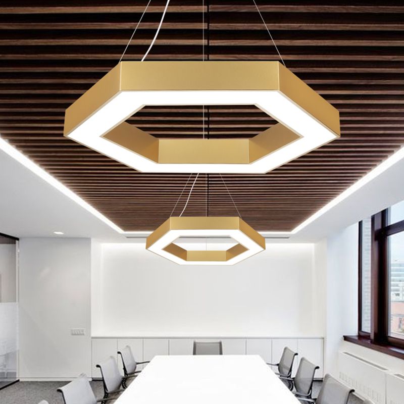 Lampes suspendues contemporaines en or luminaires d'éclairage pendentif en métal avec ombre acrylique