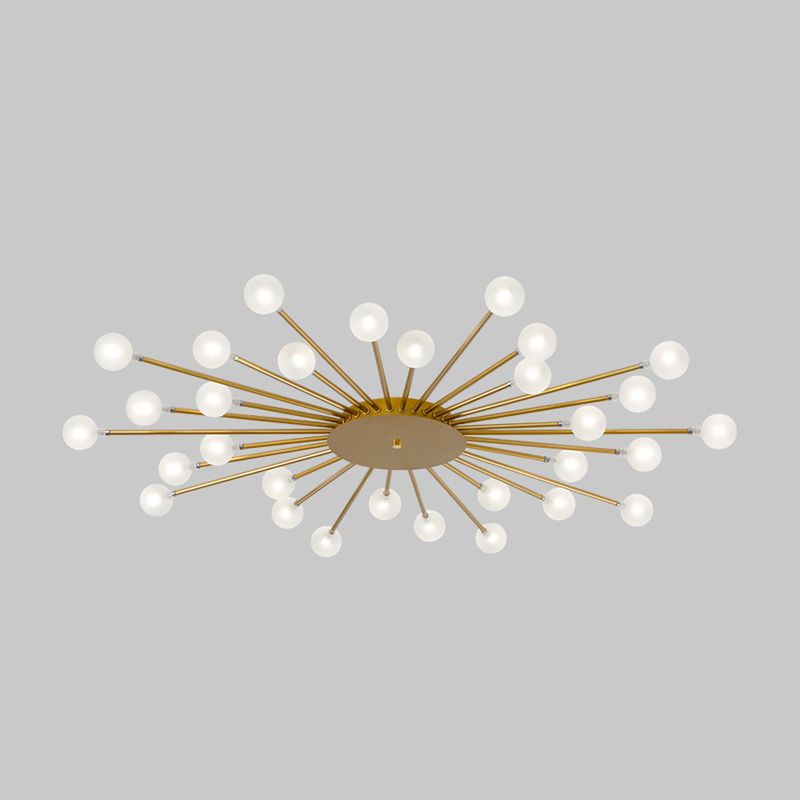 Radial Bedroom Flush Mount Fixture Metal LED Minimalistic Close to Ceiling Light