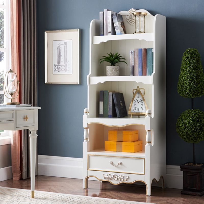 Contemporary Wooden Bookcase Standard Closed Back Bookshelf with Shelves