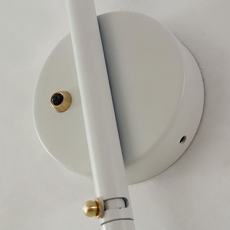 Modern Wall Sconce Linear Shape Reading Wall Light with Metal Shade in White for Bedroom