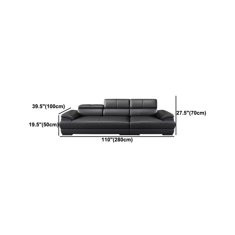 Black Contemporary Cushion Back Sofa/Sectional for Living Room