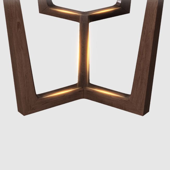 Matte Black Top Dinette Table with Wooden Frame Modern Indoor Dining Table