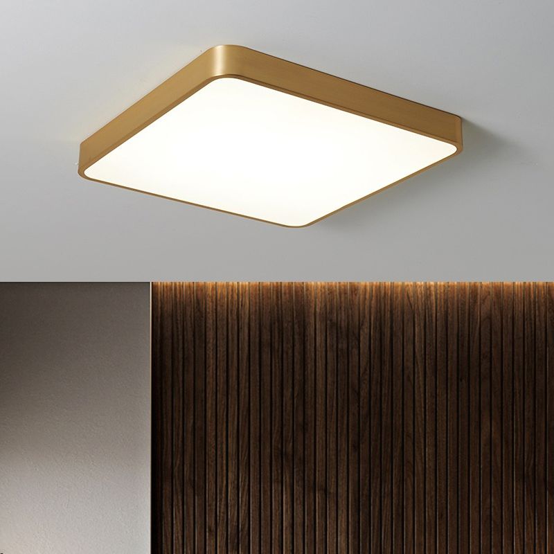 Vierkant/rond metalen inbouw moderne LED-messing plafondlamp voor slaapkamer