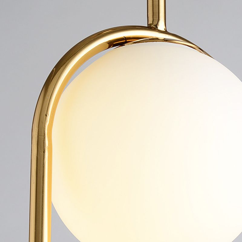 Lampada a sospensione di anello in metallo Ellisse Minimalista moderno Minimalista Light a sospensione a sospensione in vetro bianco