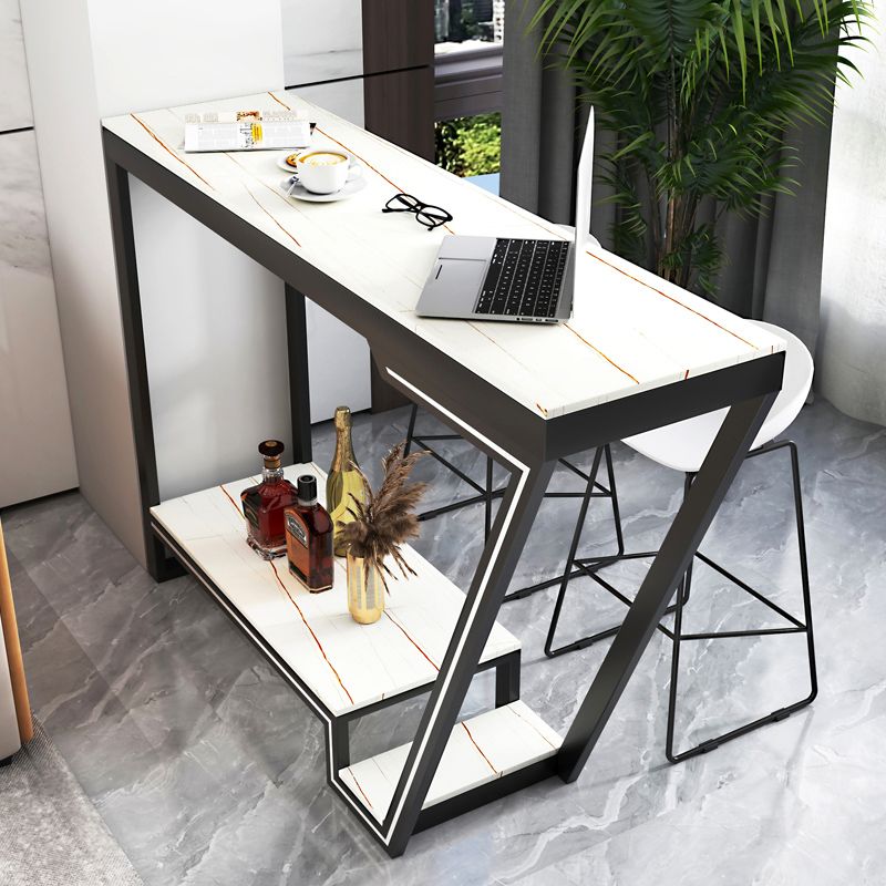 Modern Rectangle Bar Height Table Stone Bar Dining Table for Living Room