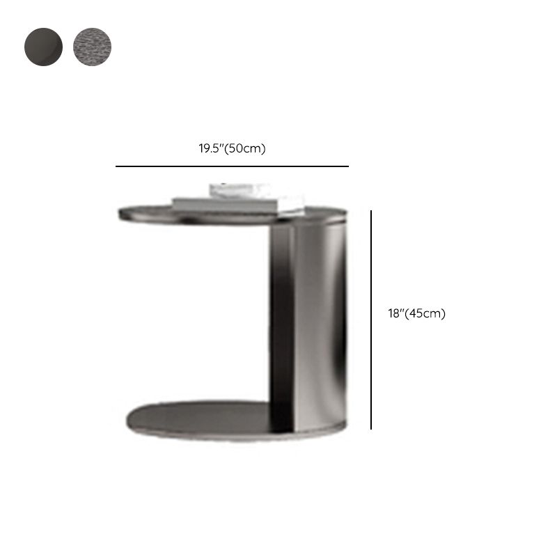 Glass Top Coffee Table Round Nesting Coffee Table Set with Grey Legs