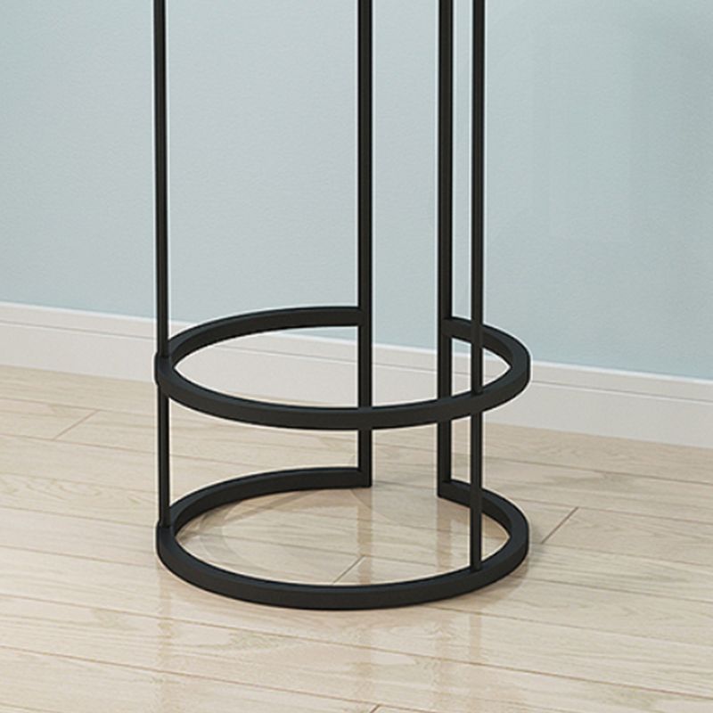 Contemporary Upholstered Counter Stool Bar-height Bar Stool with Metal Base