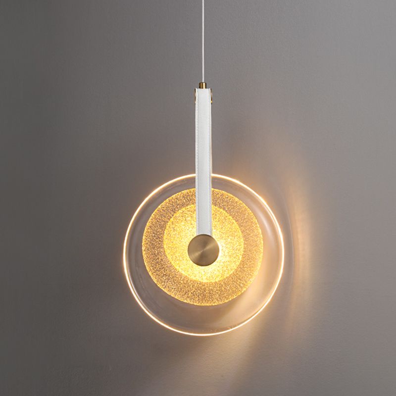 1-Licht-LED-Kreis zeitgenössischer Hanglampe-Kitglas Anhänger Licht für Schlafzimmer
