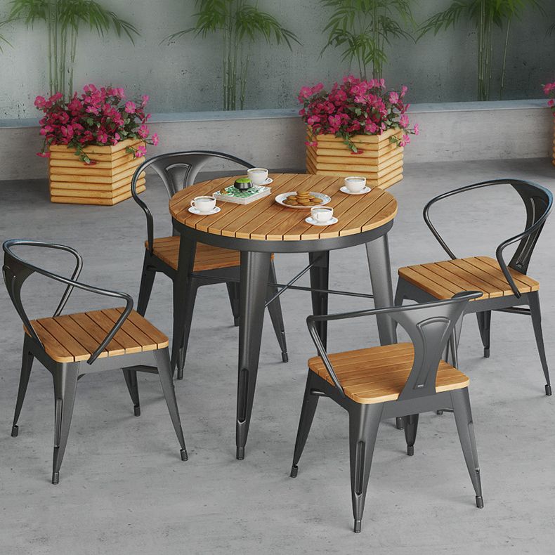 Modern 1/2/3/4/5 Pieces Dining Set Wood Dining Table for Courtyard Balcony