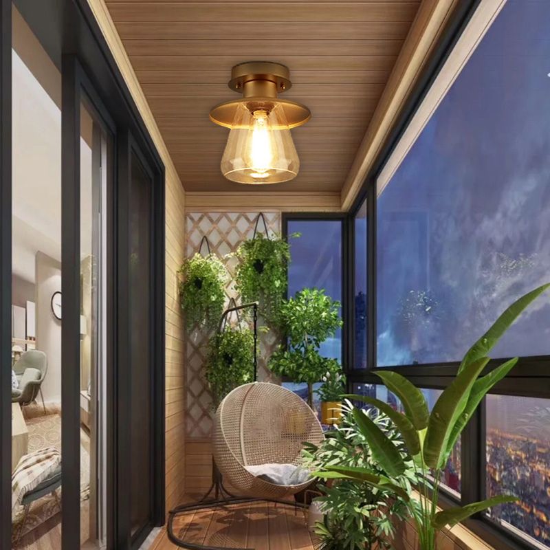 1-Licht-Unterputzleuchte Traditionelle Unterputzleuchte mit Glasschirm