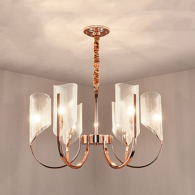 Postmodern Metal Acrylic Chandelier Lighting Fixtures Gold Hanging Chandelier