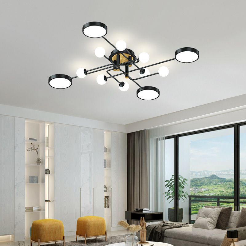 Moderno sputnik semi -filo a sfiorare il soffitto semifulmelfiling semifulmyfiling semiful per camera da letto e sala da pranzo