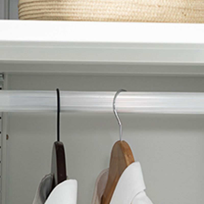 Matte Finish Cabinet with Garment Rod Contemporary Metal Storage Cabinet with Hinged Door