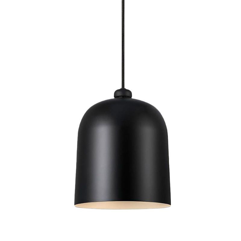 Black/White/Grey Moveable Dome Pendant Nordic 1 Bulb Metal Ceiling Suspension Lamp for Dining Room