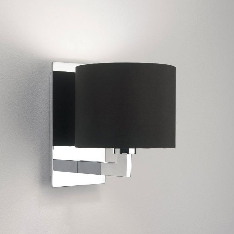 Drum Wall Mount Lighting Modernism Fabric 1 Light Wall Sconce Lighting in Black/White