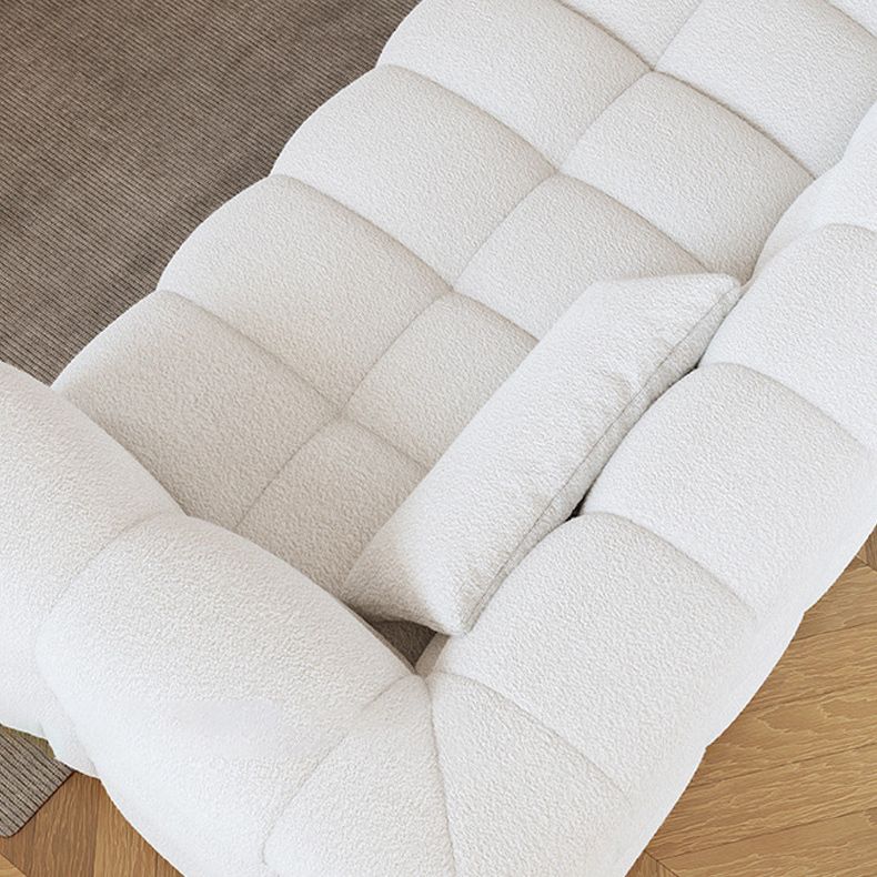 Biscuit Back Sofa Stain Resistant Modern Tuxedo Arm Sofa in White