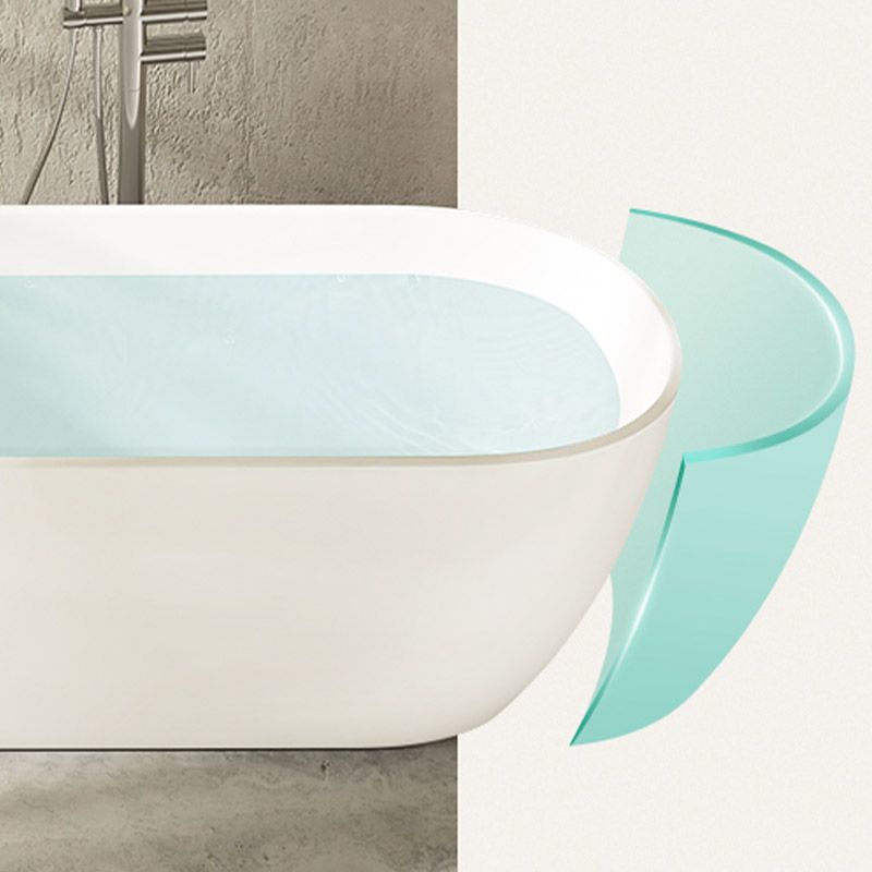 Modern Acrylic Oval Bathtub Freestanding Soaking Bathtub with Drain Bath Tub