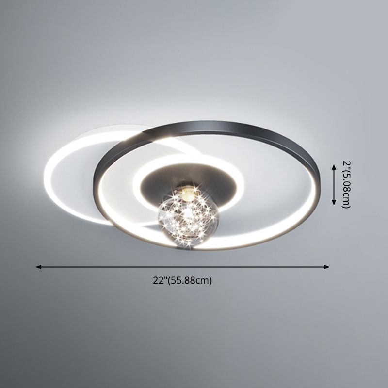 Plafonnier de chambre rond moderne encastré en métal