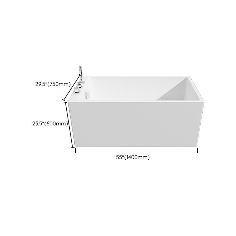 Soaking Bathtub Antique Finish Rectangular Back to Wall Bath Tub