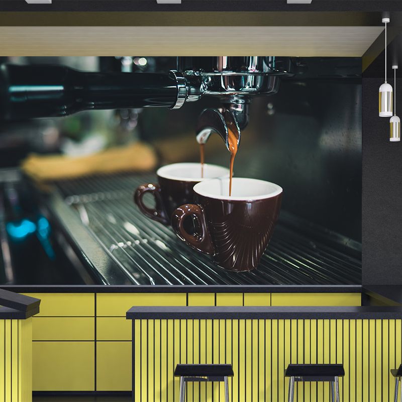 Fragrant Coffee Mural Wallpaper Environment Friendly Decorative Restaurant