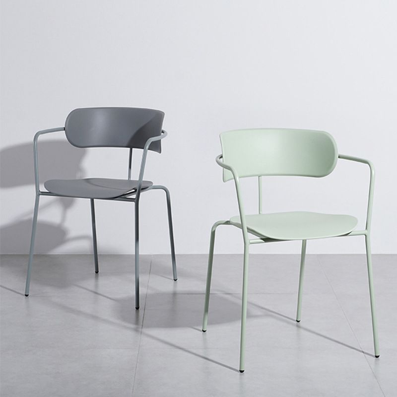 Fauteuil de salle à manger à dossier ouvert industriel, fauteuil de salle à manger mental de cuisine