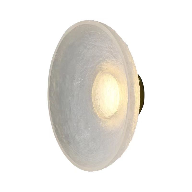 Single White Wall Mounted Sconce LED Shaded Wall Light for Living Room