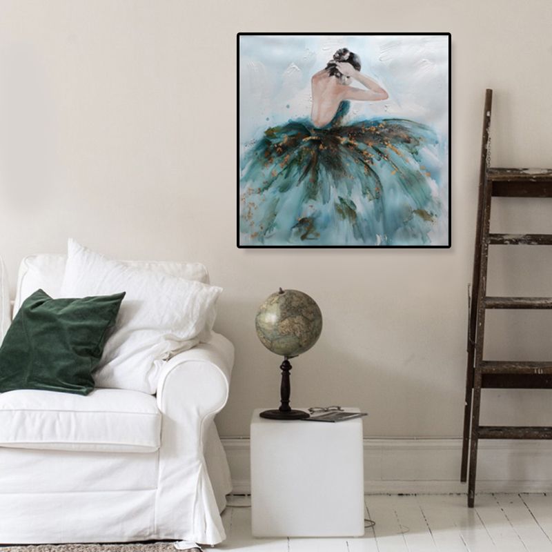 Glam Canvas Print Zachte kleur Dressing Girl Wall Art Decor, meerdere maten beschikbaar