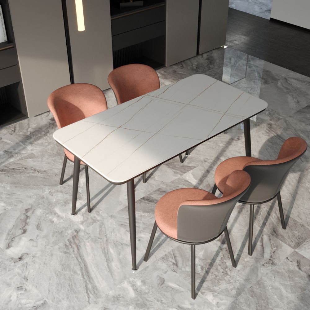 Contemporary Leathaire Restaurant Arm Chair Matte Finish Open Dining Chair