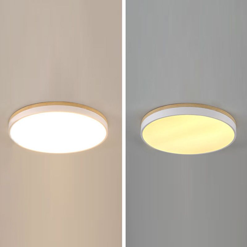 Einfachheit Moderne Holz Deckenmontage Leuchte mit Acryl Schatten für Wohnzimmer