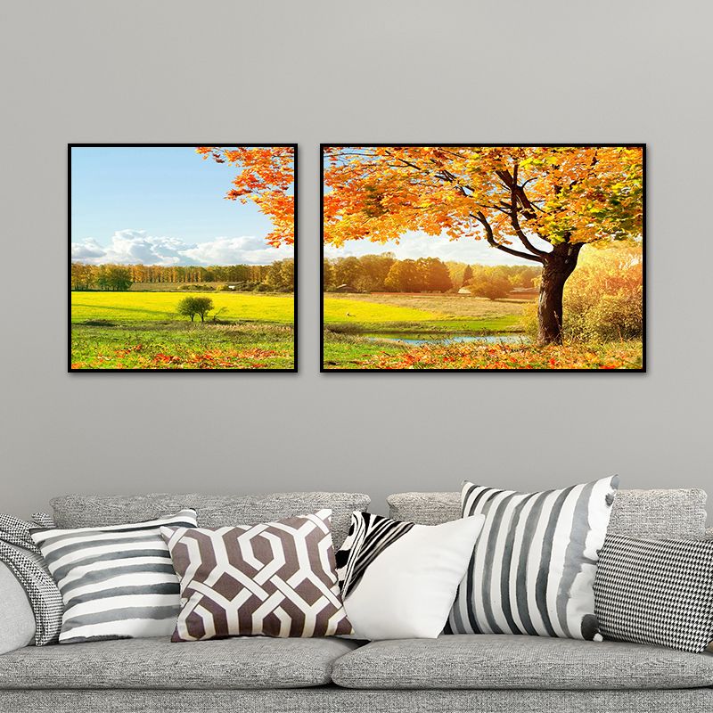 Beautiful Pastoral Landscape Art Print Bedroom Nature Scenery Wall Decor in Bright Color