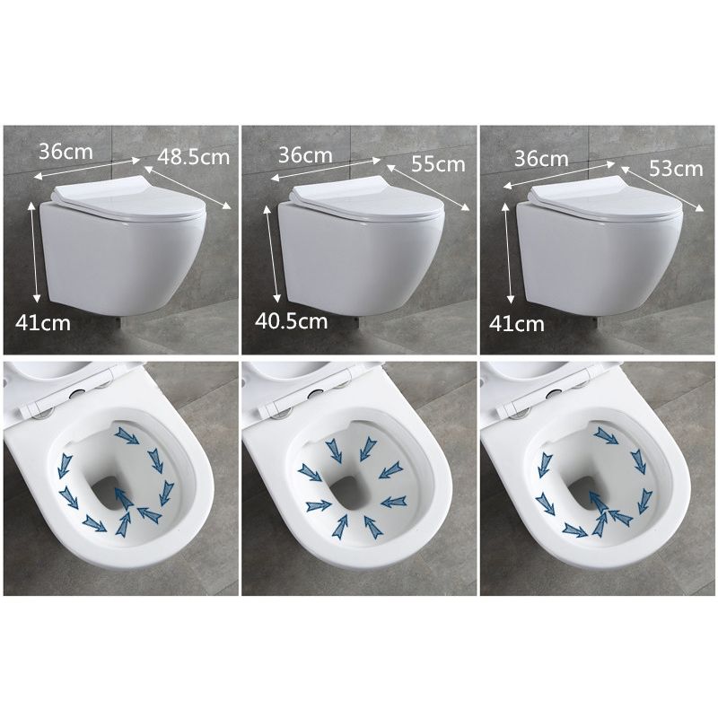 Modern Wall Mount Flush Toilet All-In-One Siphon Jet Toilet Bowl