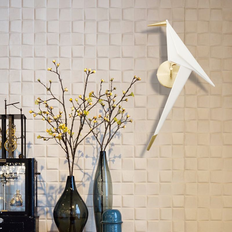 Modern Metal Wall Sconce Bird Shape Wall Light with Acrylic Shade for Living Room