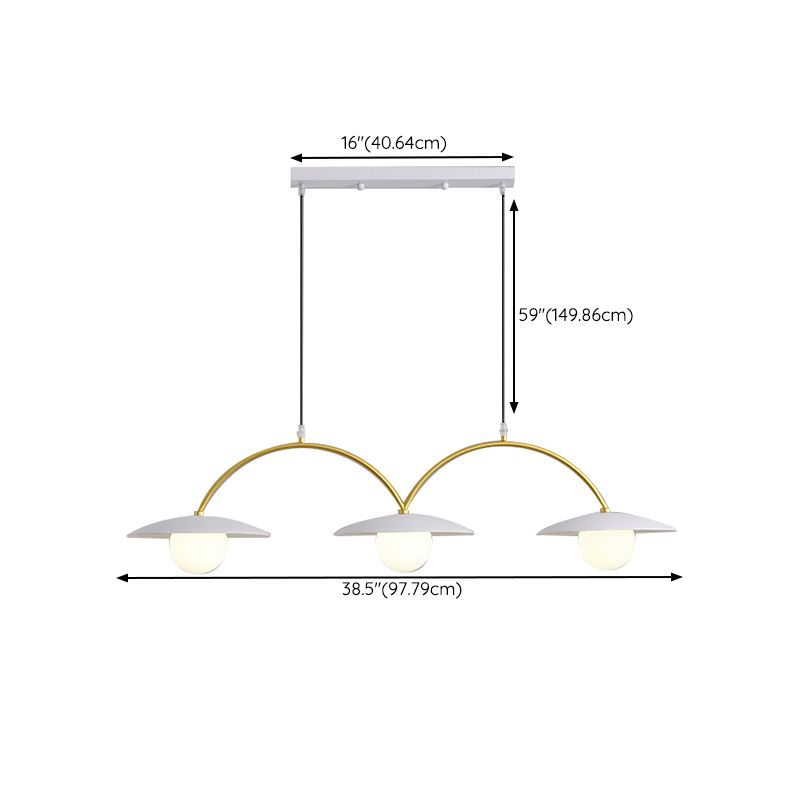 Gold and White Island Lights Contemporary Pendant Lights for Dining Room