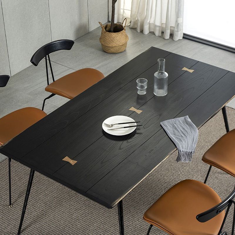 Dining Room Dinner Kitchen Table Black Frame Solid Wood Dining Table