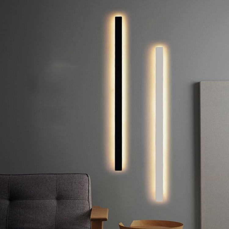 Estilo moderno de estilo minimalista de montaje lineal montura de pared de metal de pared de pared de pared lámpara para sala de estar