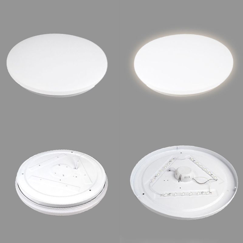 White Circular LED Ceiling Light in Modern Concise Style Aluminium Flush Mount with Acrylic Shade