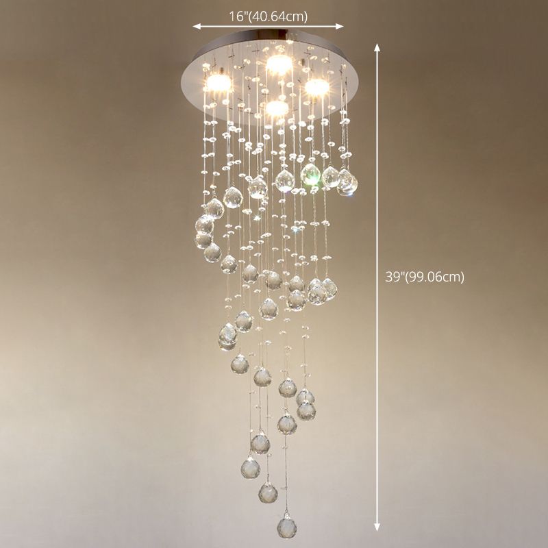 Droplet Hanging Light Fixtures Modern Simplicity Stainless Steel Ceiling Pendant for Stairwell