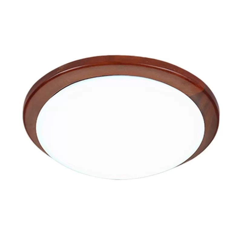 Deckenleuchte aus dunklem Holz mit kuppelförmiger Kuppel, Einfachheit, LED-Acryl-Deckenleuchte für Schlafzimmer