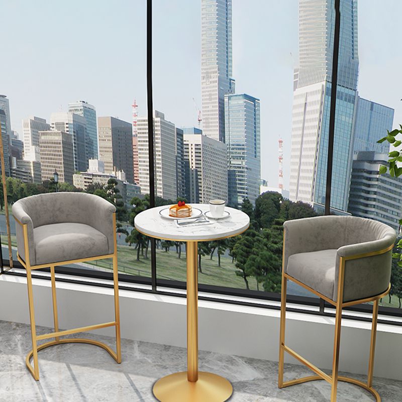 Nordic Style Low Back Bucket Stools for Home Upholstered Fabric Stools