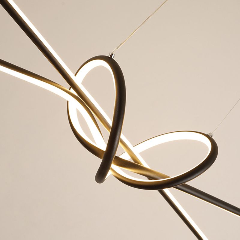 Linear LED Island Chandelier Lights Metal New Modern Hanging Lamp for Dining Room