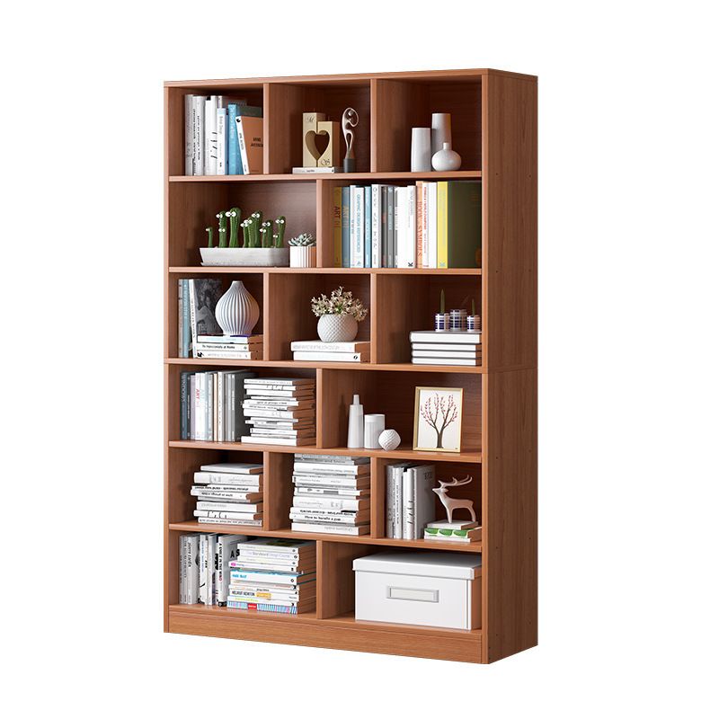 Modern Standard Book Shelf 70.47" H Closed Back Wooden Case in Matte Finish