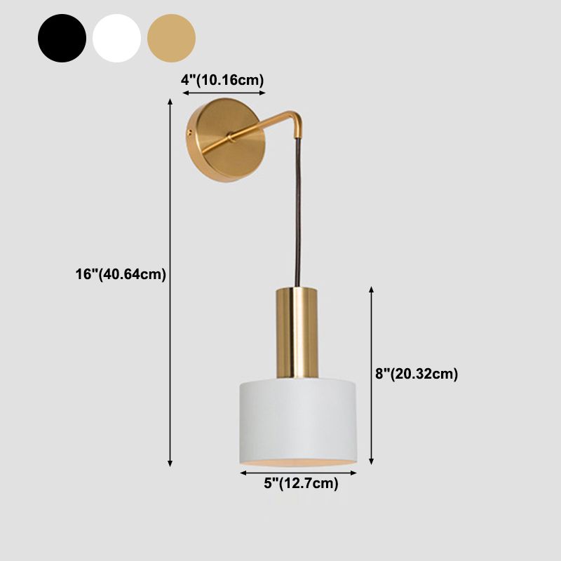 Golden Postmodern Wall Sconce Single Blub Wall Mounted Light Fixture for Bedroom