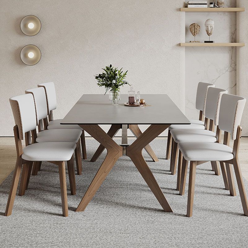 Rectangle Modern Dining Table Sintered Stone Dinner Table for Dining Room