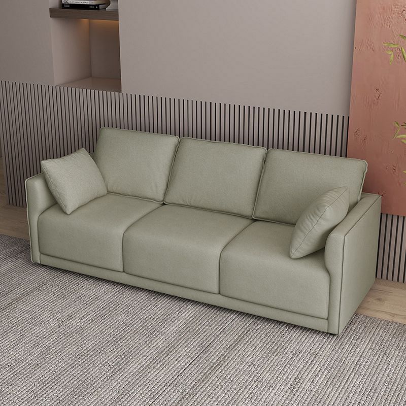Faux Leather Sofa 25.59" D x 28.34" H Square Arm Sofa for Living Room