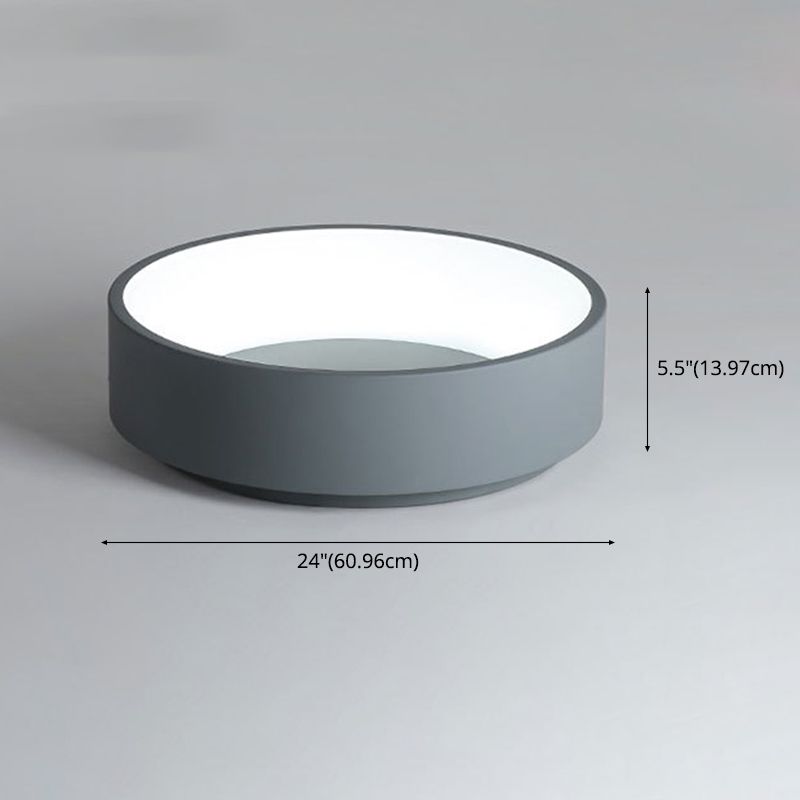 Modern Nordic LED Macaron Ceiling Light Aluminium Circular Flush Mount with Acrylic Shade